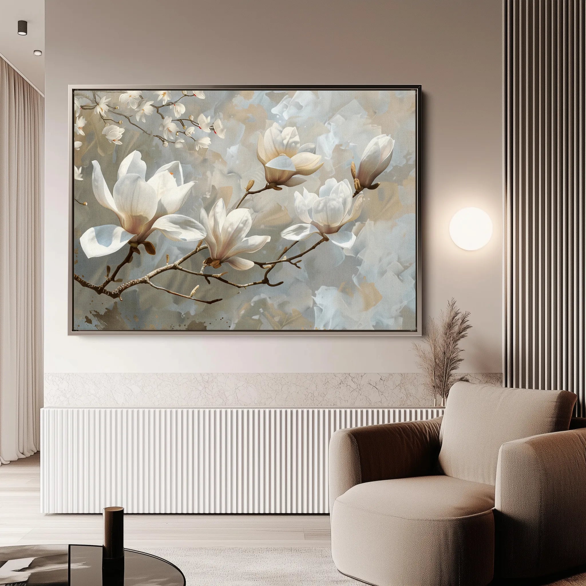 Floral 129 Canvas Art 60 x 40 cm / Black