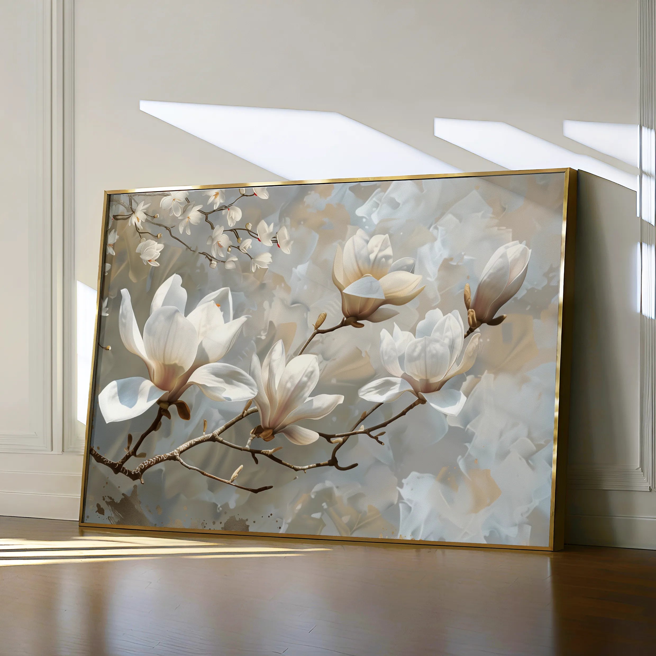 Floral 129 Canvas Art 60 x 40 cm / Black