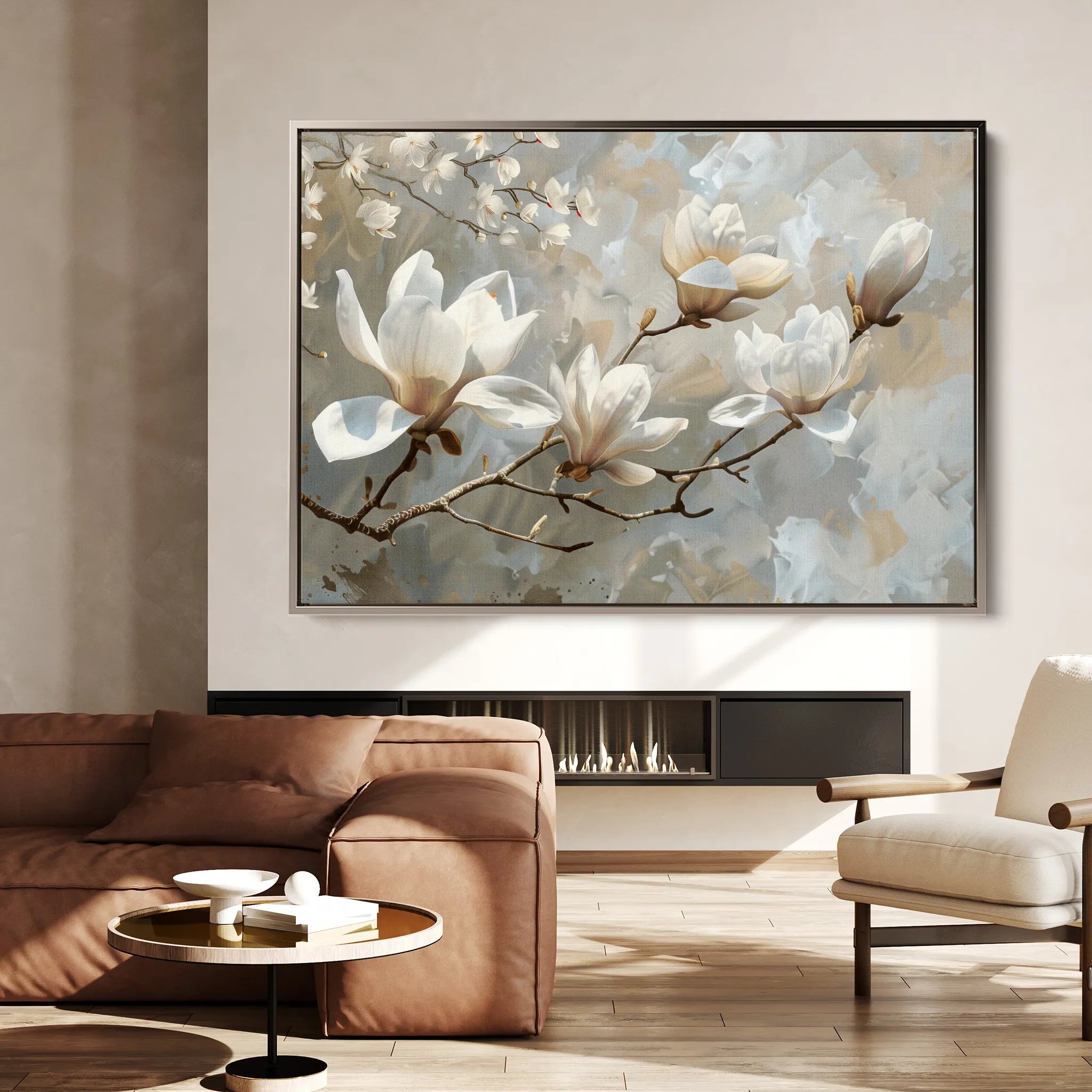 Floral 129 Canvas Art 60 x 40 cm / Black