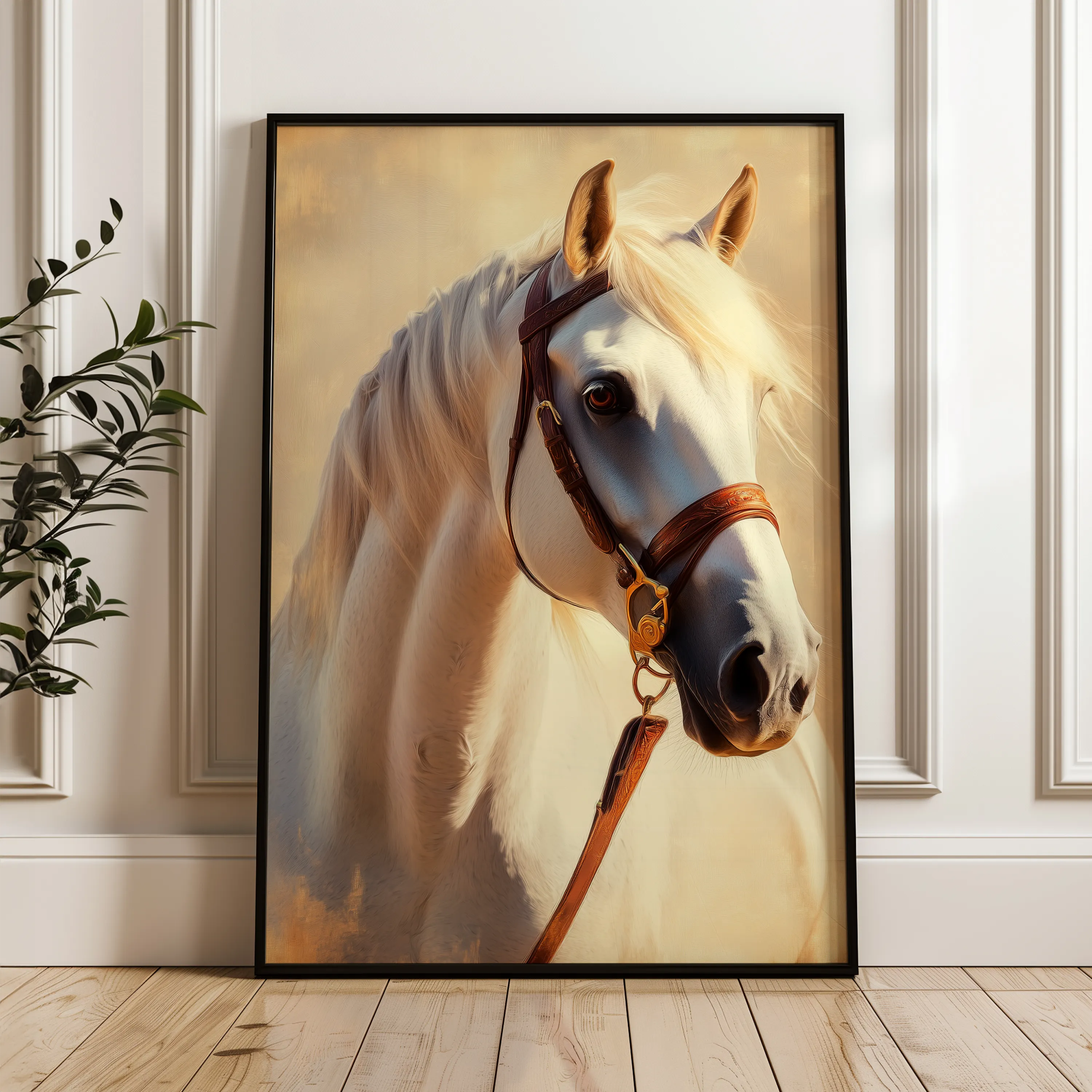 Horses 129 Canvas Art 60 x 40 cm / Black