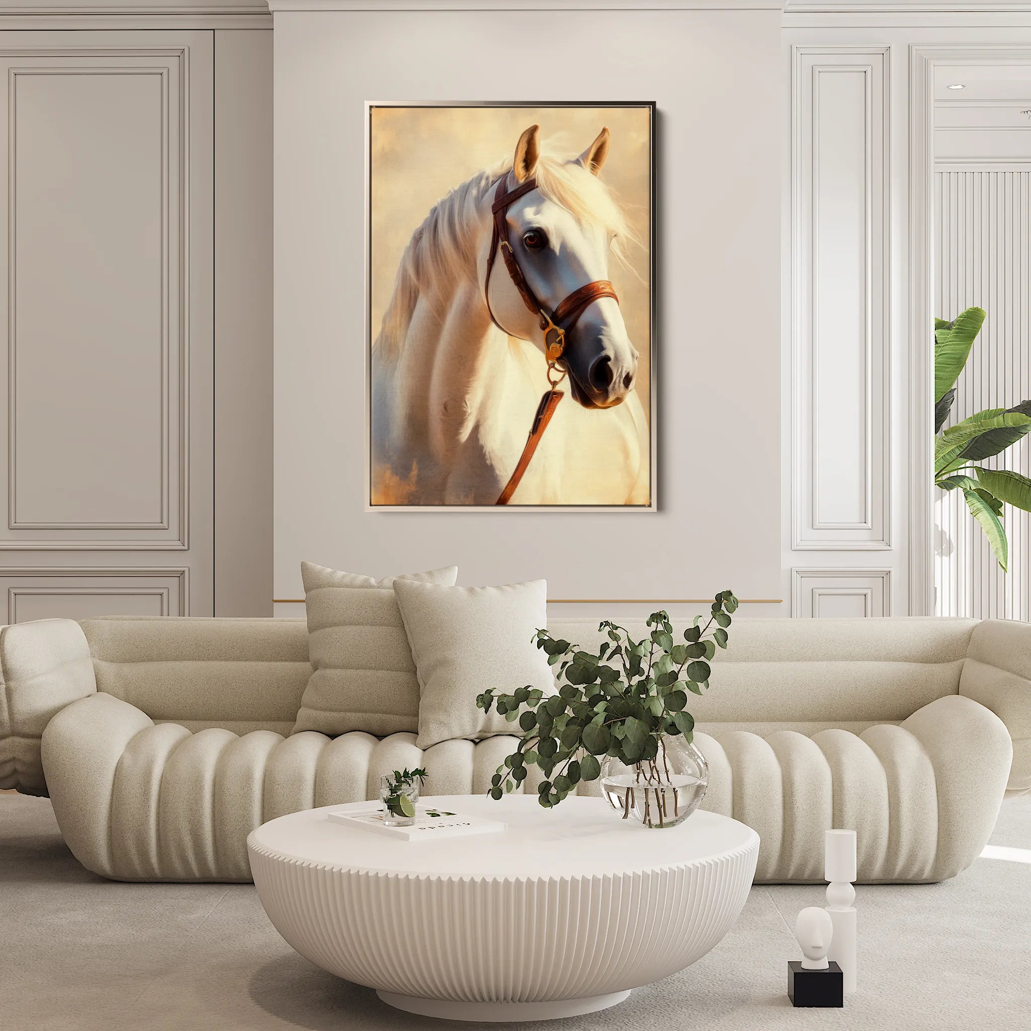 Horses 129 Canvas Art 60 x 40 cm / Black