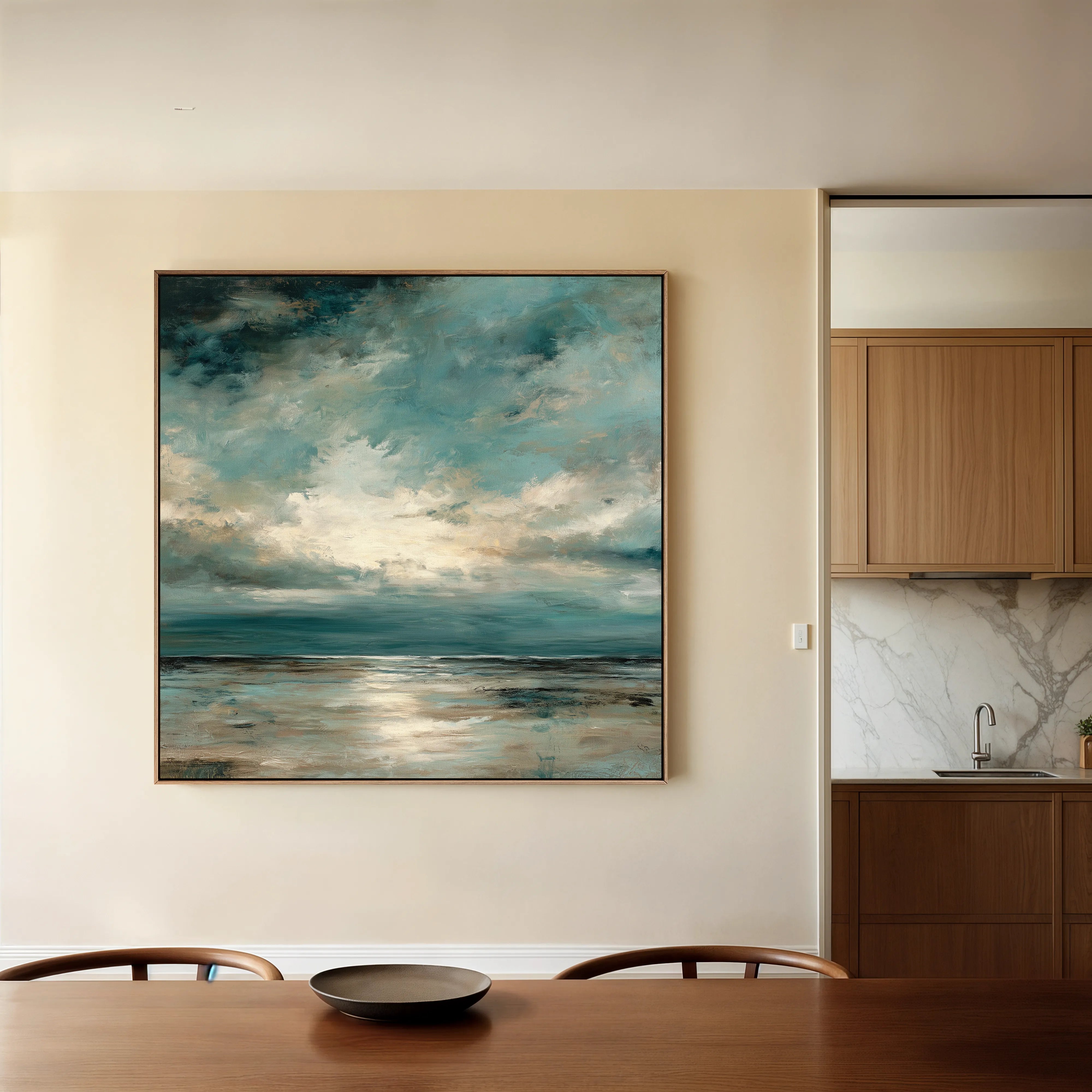 Abstract 1290 Canvas Art 60 x 60 cm / Black