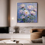 Floral 1290 Canvas Art 60 x 60 cm / Black