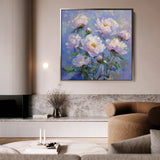 Floral 1290 Canvas Art 60 x 60 cm / Black