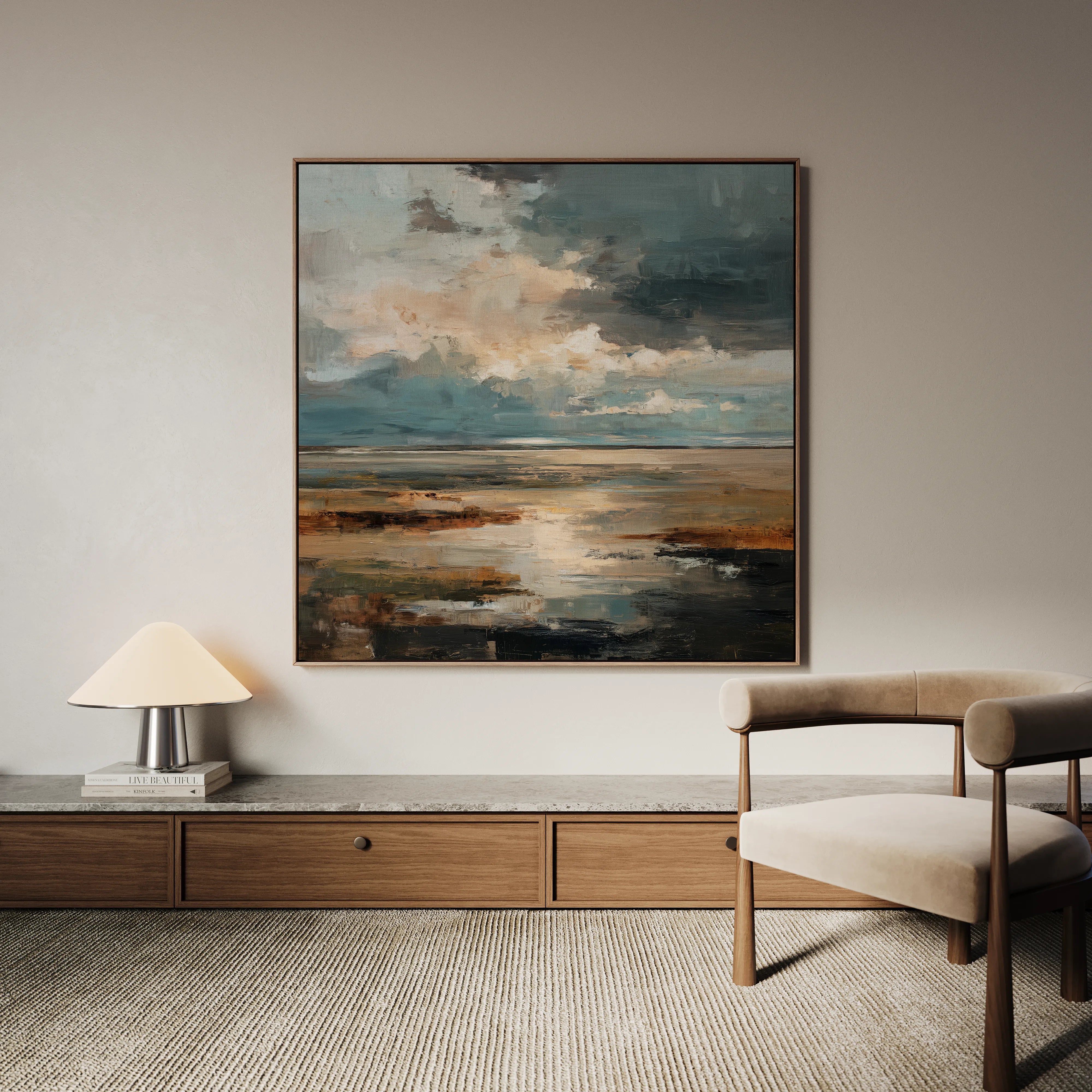 Abstract 1291 Canvas Art 60 x 60 cm / Black