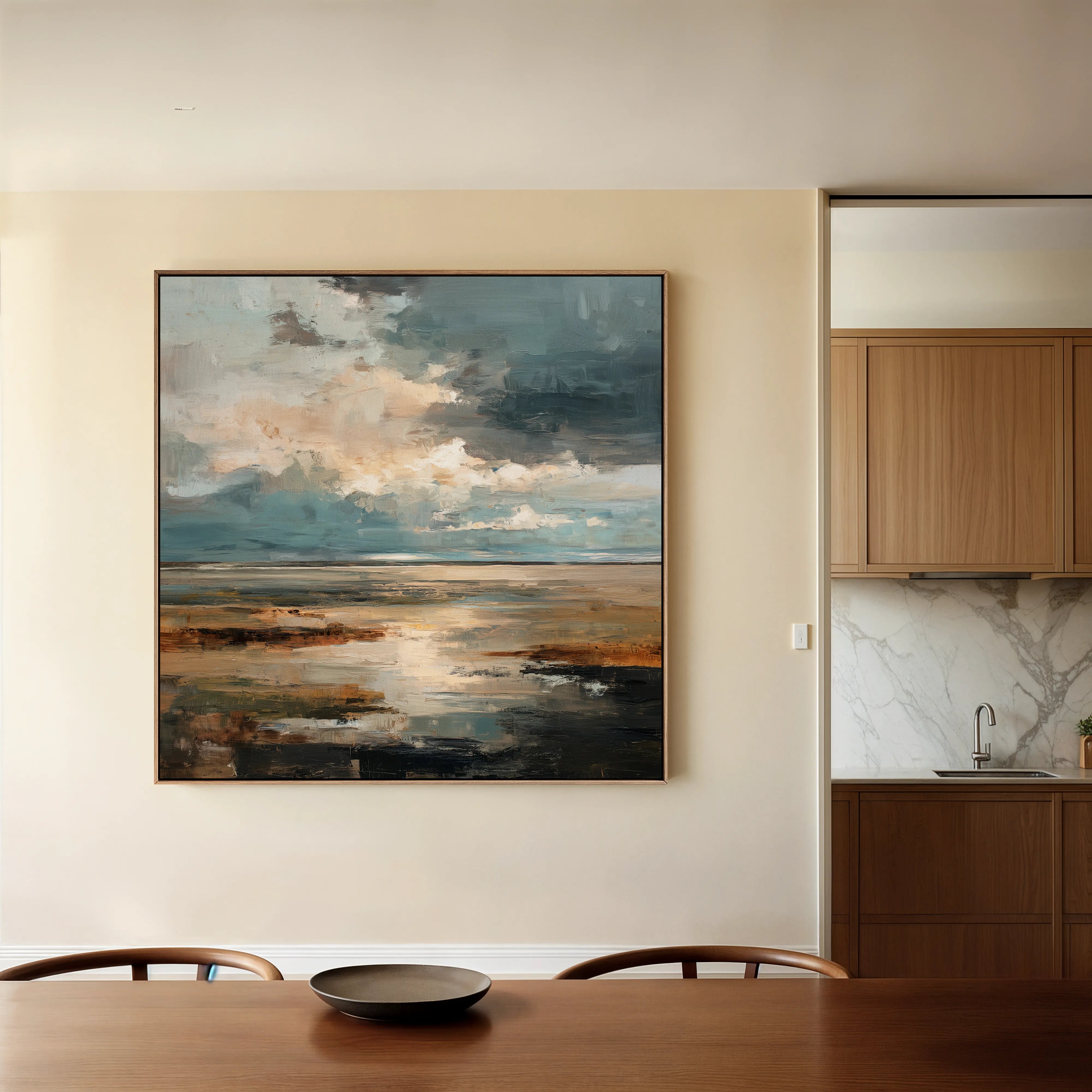 Abstract 1291 Canvas Art 60 x 60 cm / Black