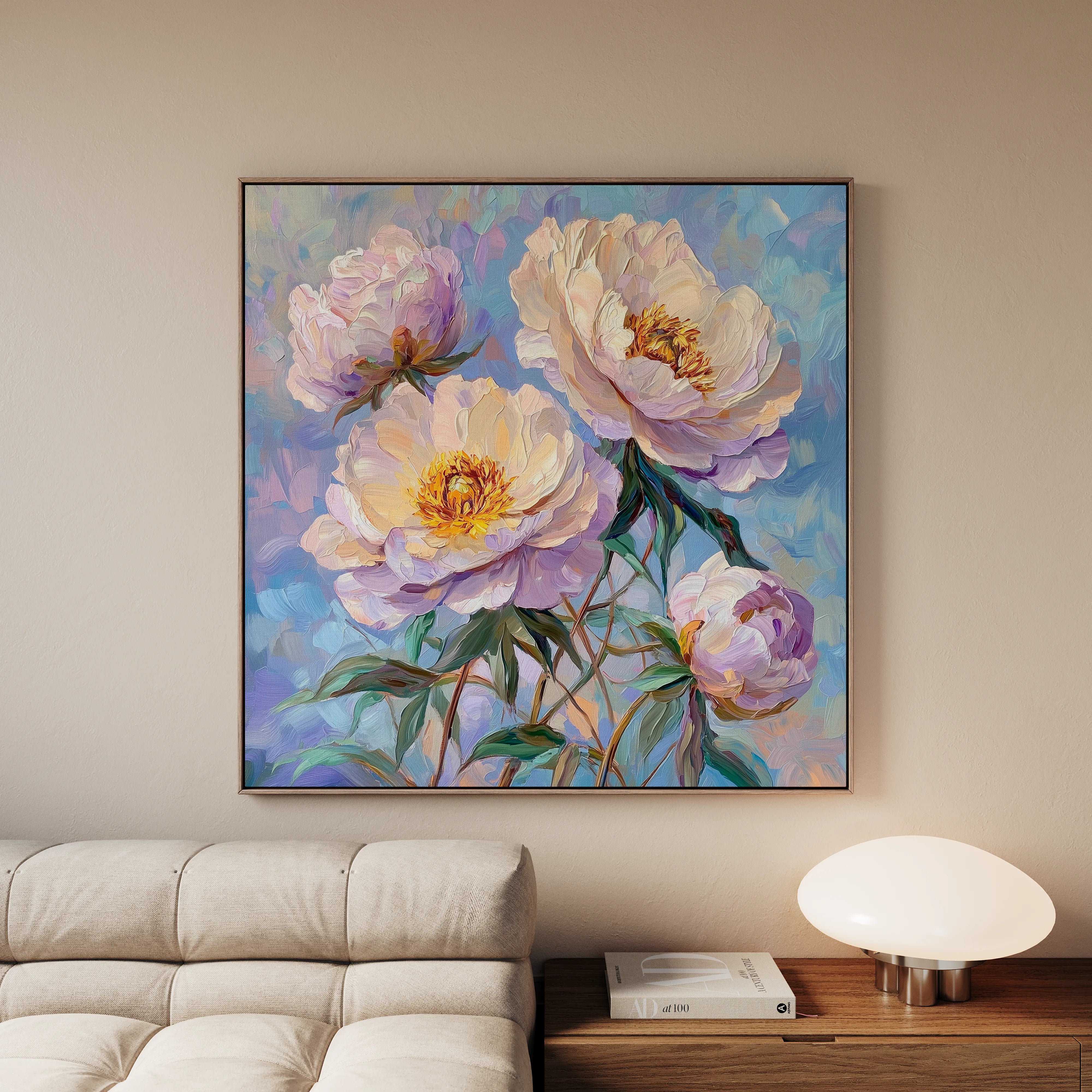 Floral 1291 Canvas Art 60 x 60 cm / Black