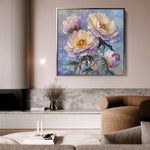 Floral 1291 Canvas Art 60 x 60 cm / Black