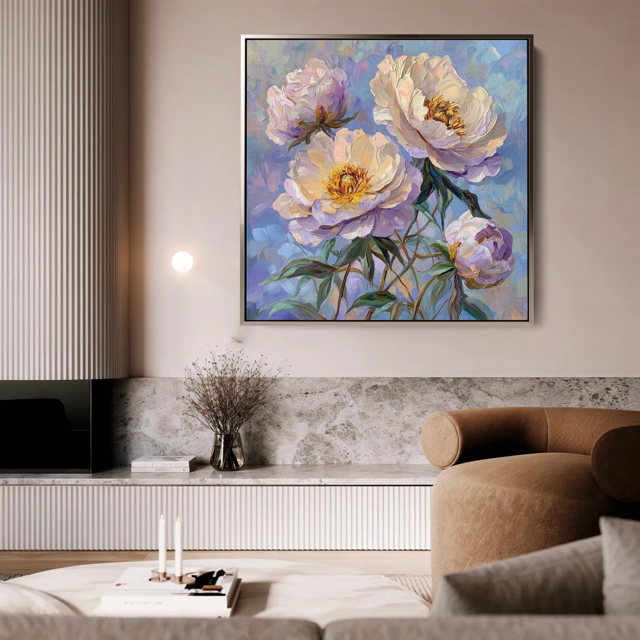 Floral 1291 Canvas Art 60 x 60 cm / Black