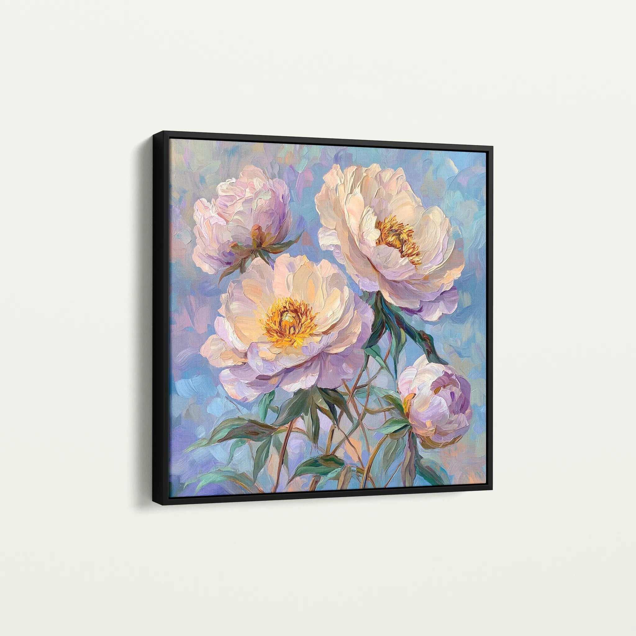 Floral 1291 Canvas Art 60 x 60 cm / Black