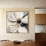 Floral 1292 Canvas Art 60 x 60 cm / Black