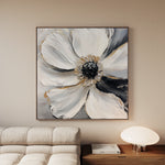 Floral 1292 Canvas Art 60 x 60 cm / Black