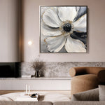 Floral 1292 Canvas Art 60 x 60 cm / Black