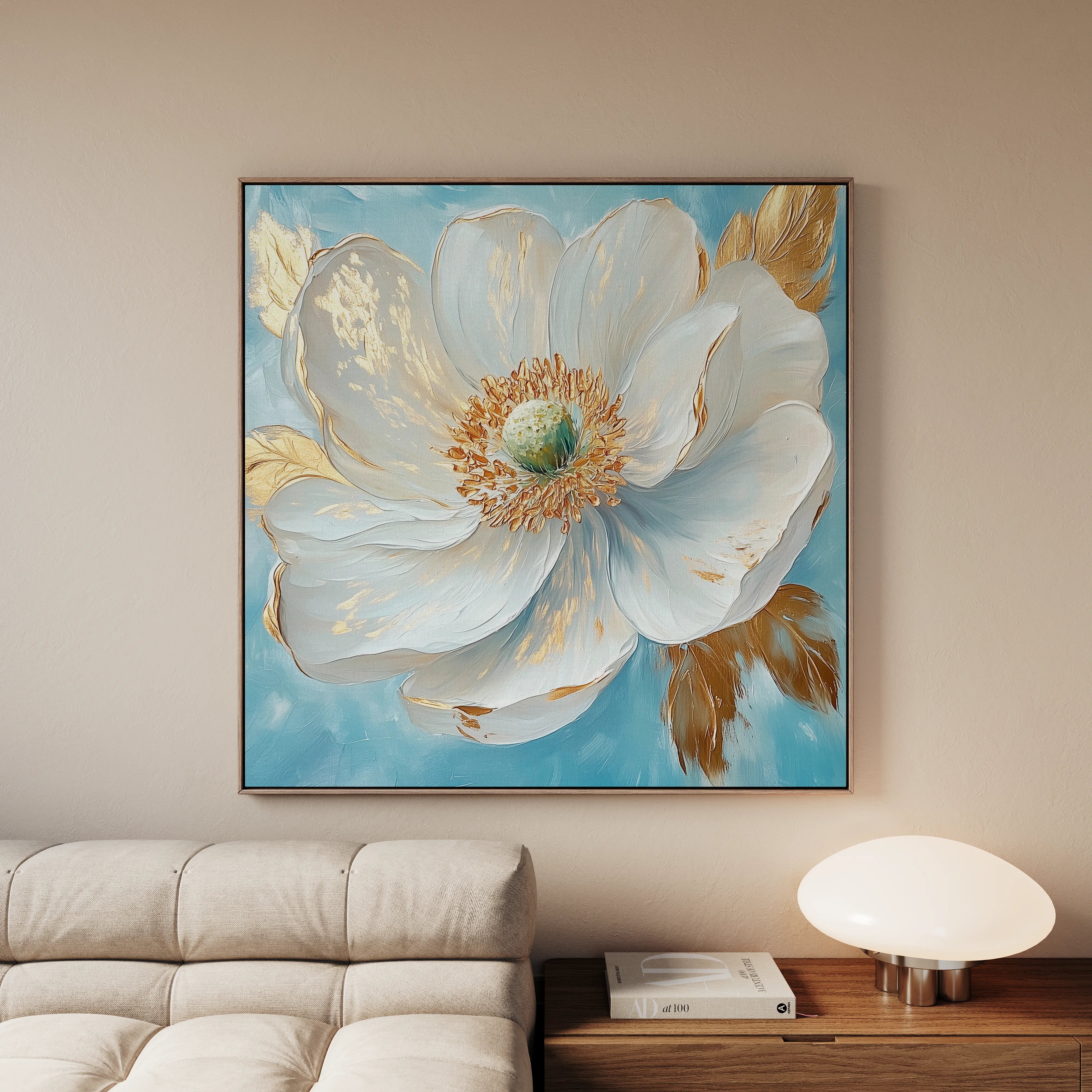 Floral 1293 Canvas Art 60 x 60 cm / Black