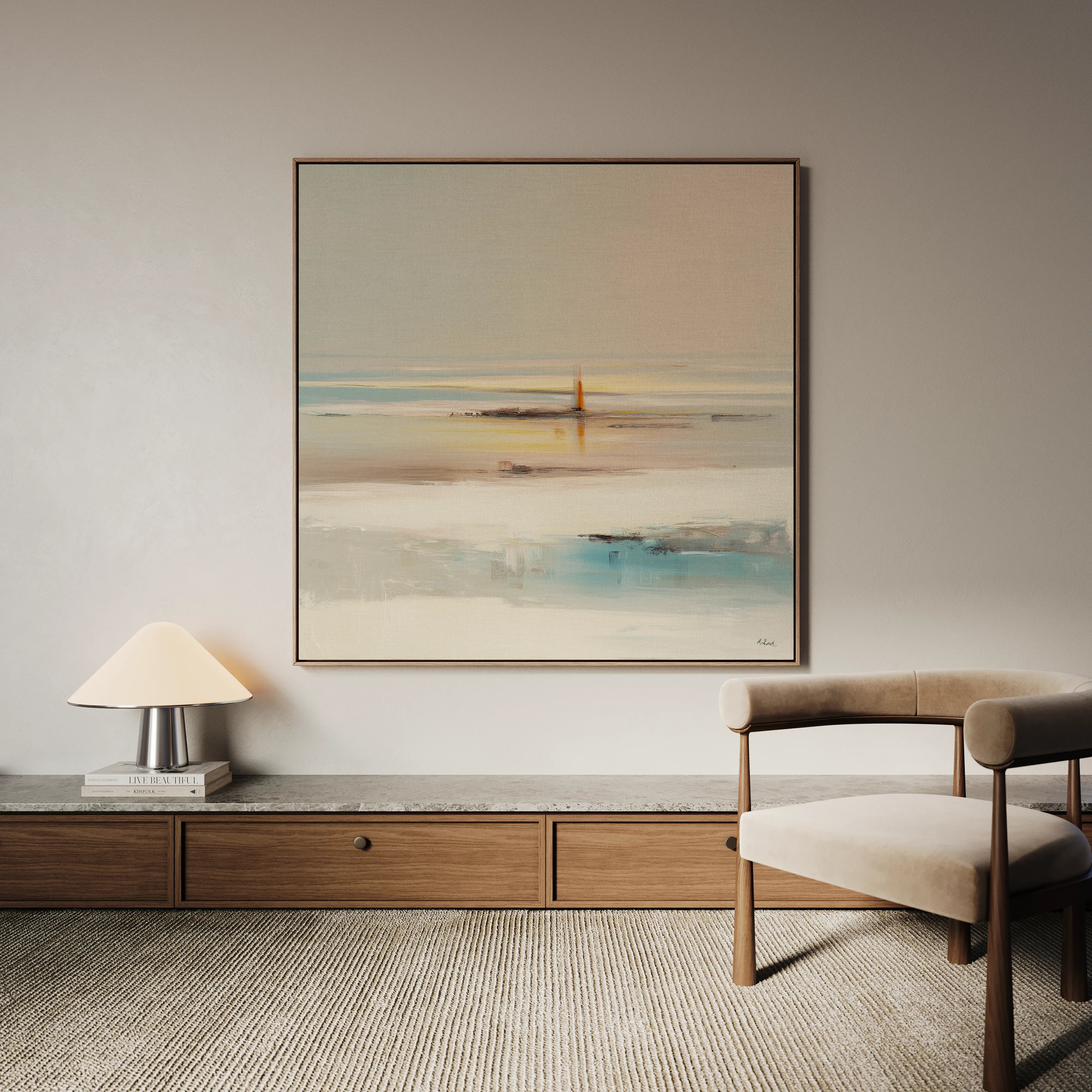 Abstract 1294 Canvas Art 60 x 60 cm / Black