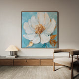 Floral 1294 Canvas Art 60 x 60 cm / Black