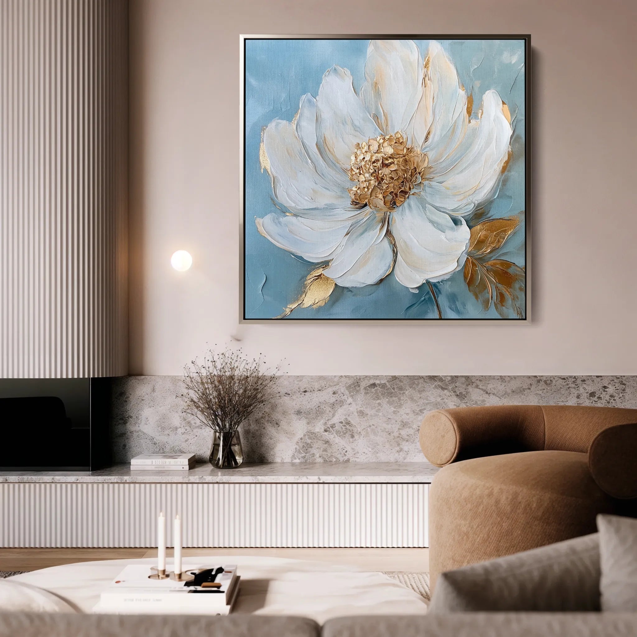 Floral 1294 Canvas Art 60 x 60 cm / Black