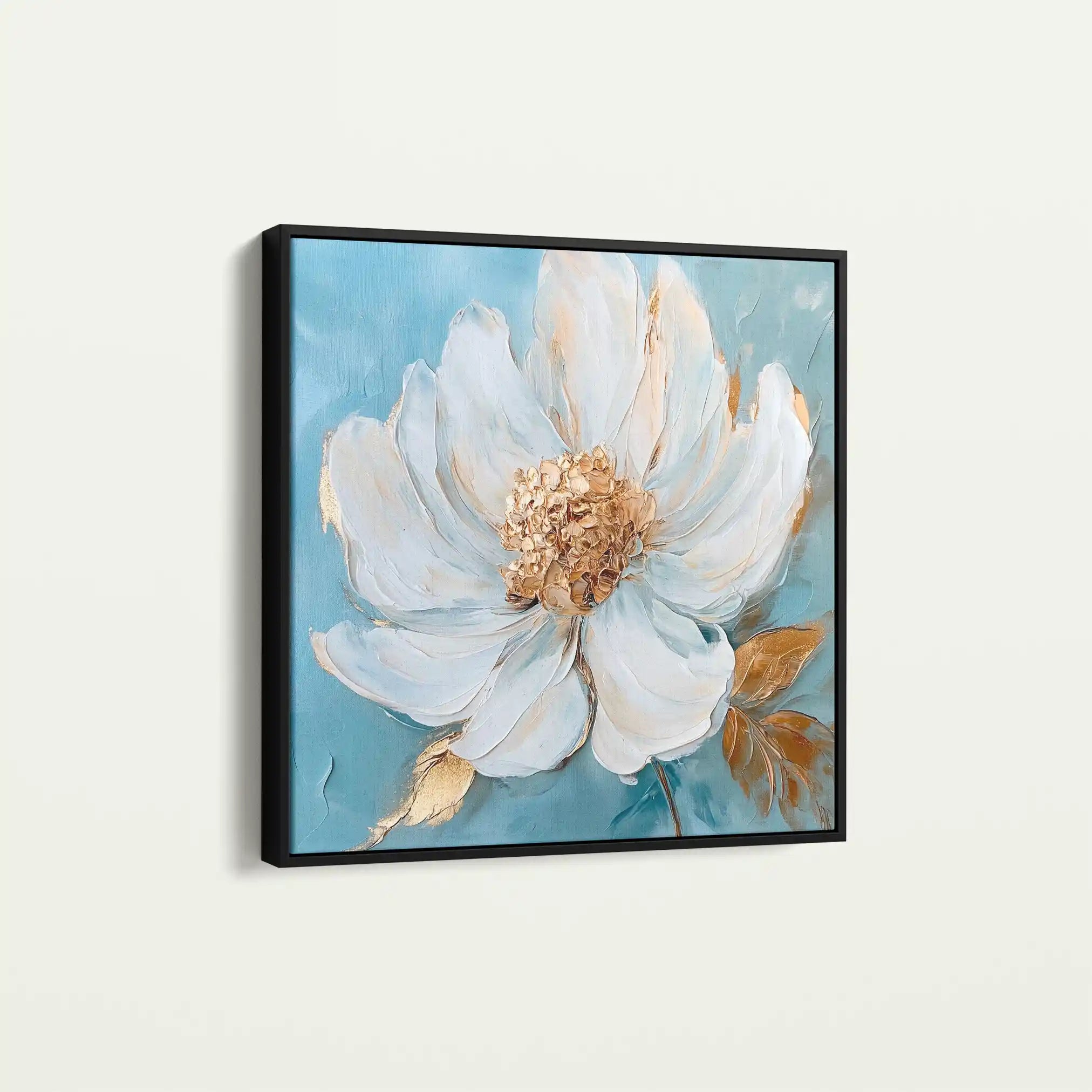 Floral 1294 Canvas Art 60 x 60 cm / Black