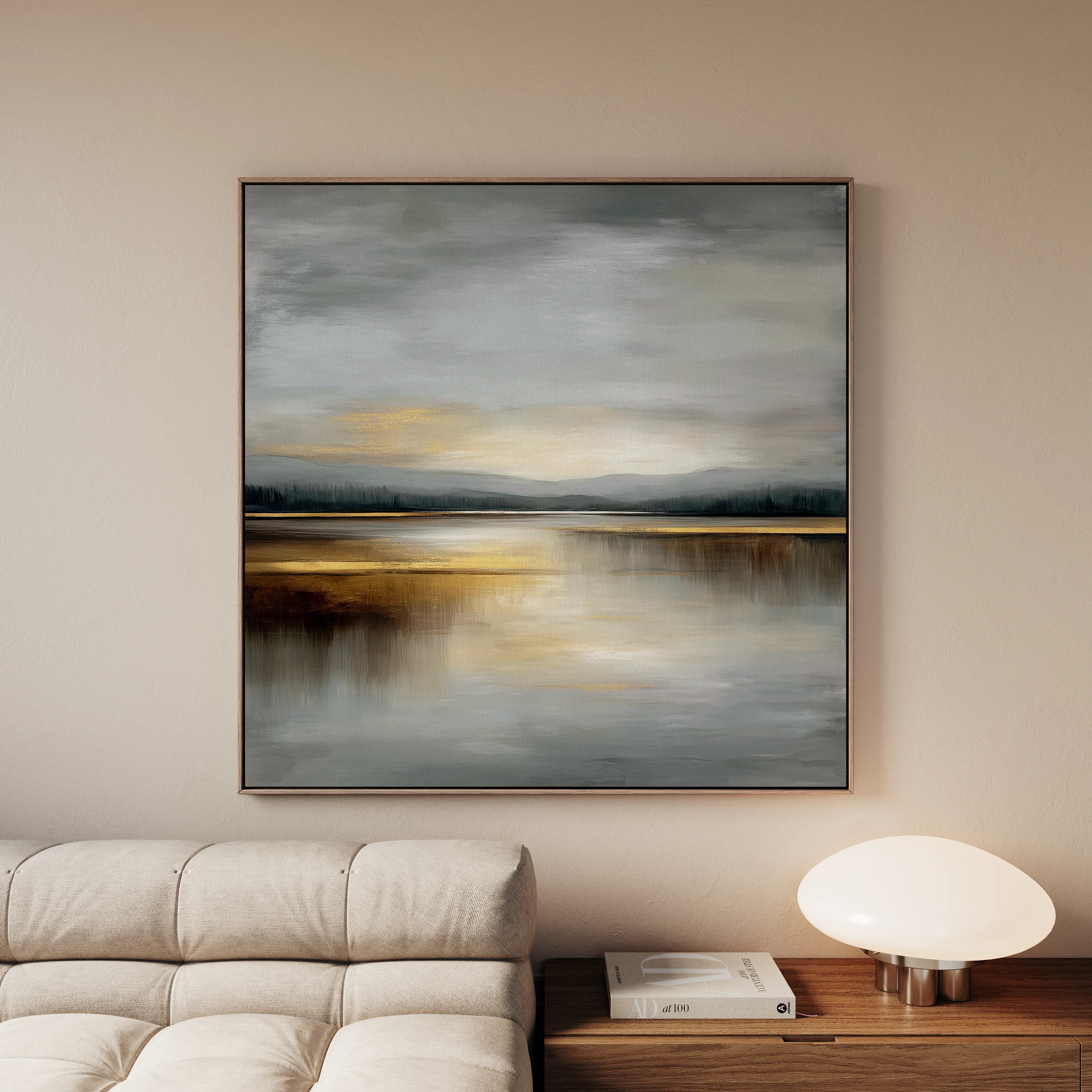 Abstract 1295 Canvas Art 60 x 60 cm / Black