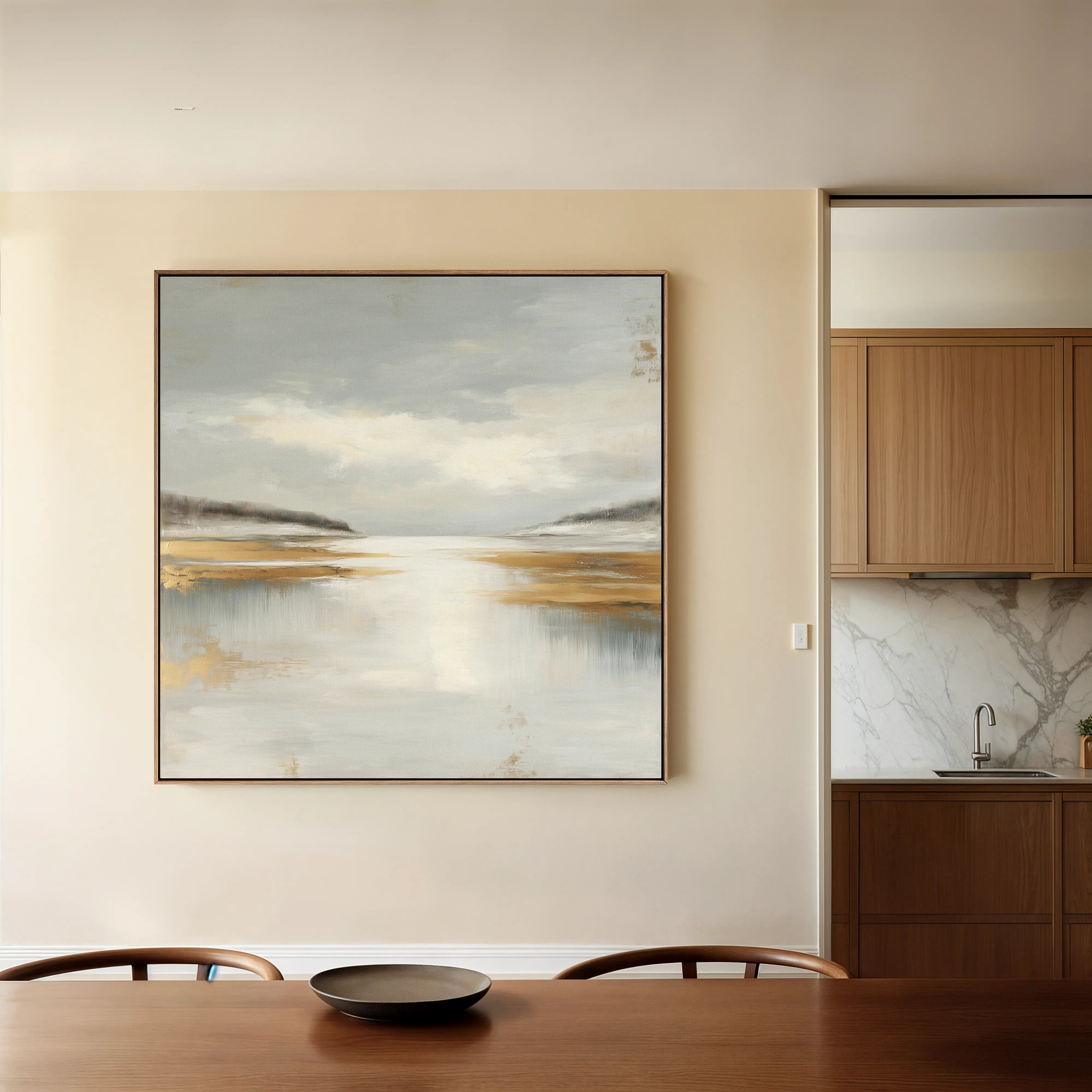 Abstract 1296 Canvas Art 60 x 60 cm / Black