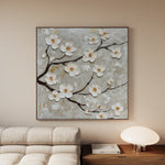 Floral 1297 Canvas Art 60 x 60 cm / Black