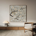 Floral 1297 Canvas Art 60 x 60 cm / Black