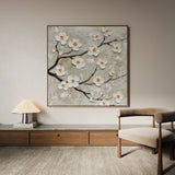 Floral 1297 Canvas Art 60 x 60 cm / Black