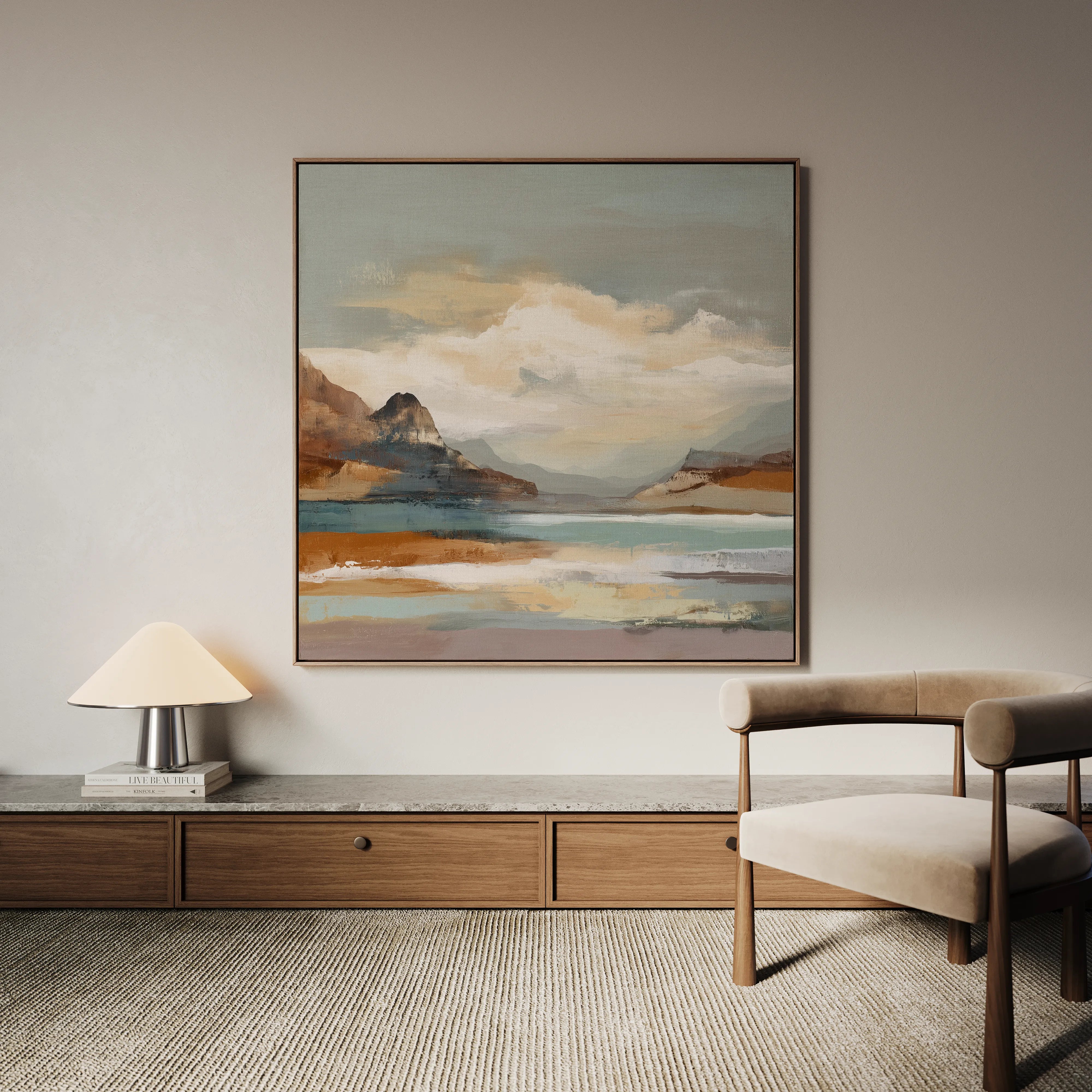 Abstract 1298 Canvas Art 60 x 60 cm / Black