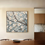 Floral 1298 Canvas Art 60 x 60 cm / Black