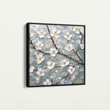 Floral 1298 Canvas Art 60 x 60 cm / Black