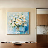 Floral 1299 Canvas Art 60 x 60 cm / Black