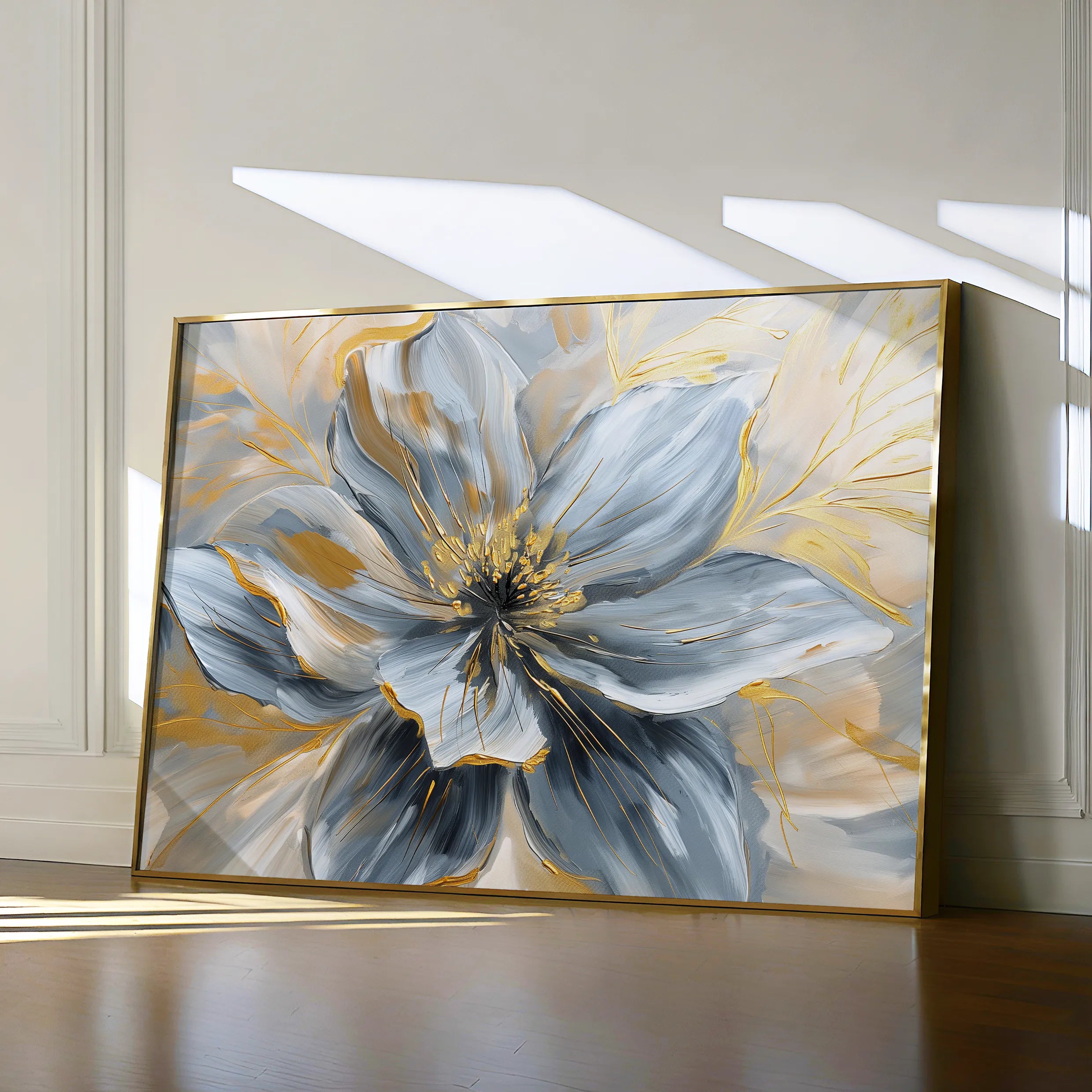 Floral 130 Canvas Art 60 x 40 cm / Black