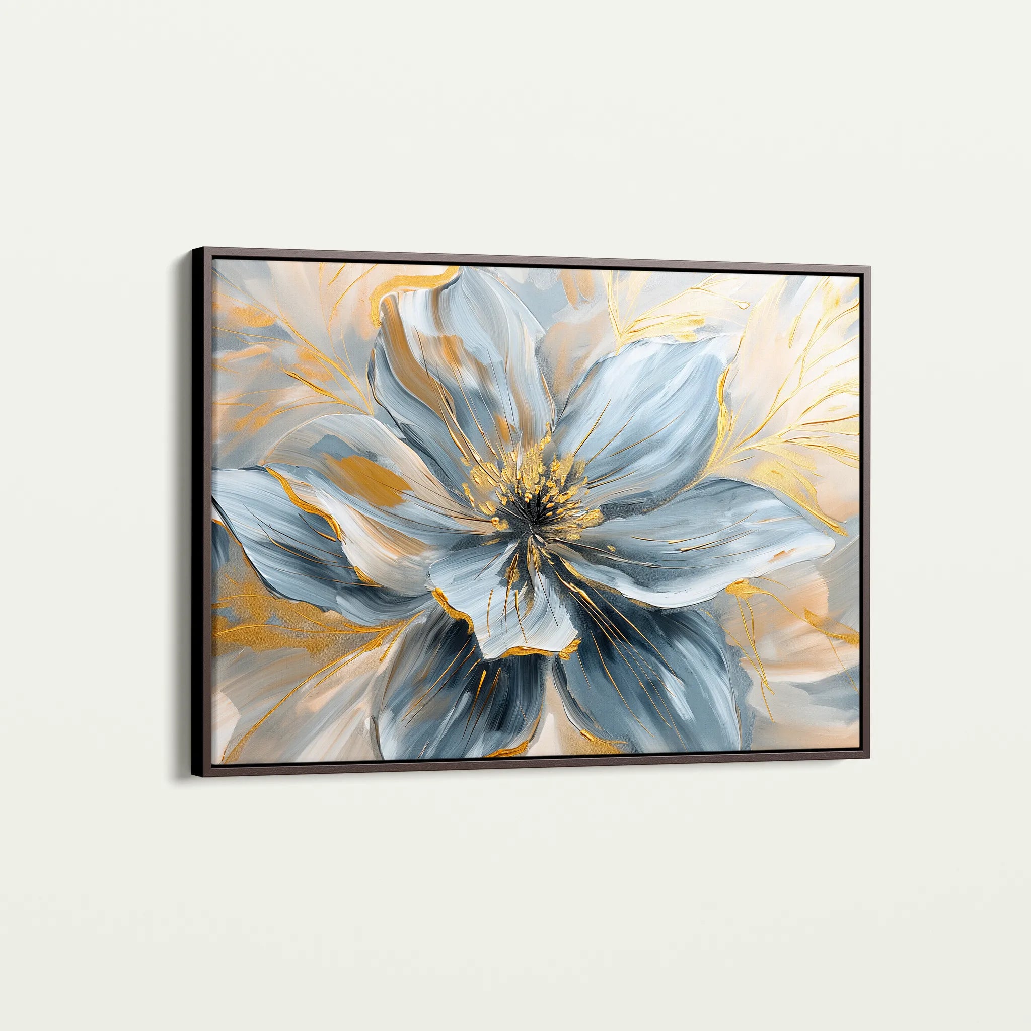 Floral 130 Canvas Art 60 x 40 cm / Black