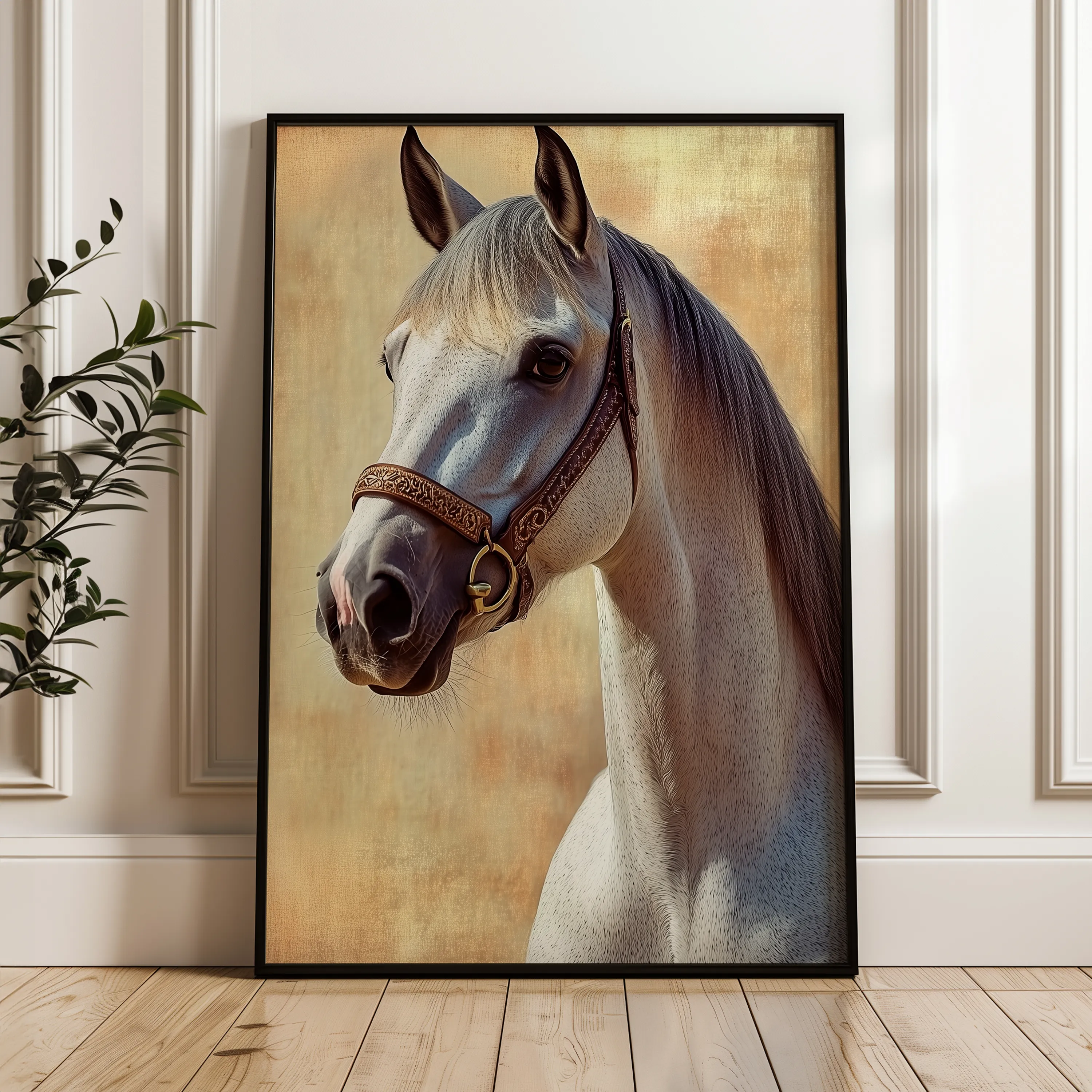 Horses 130 Canvas Art 60 x 40 cm / Black