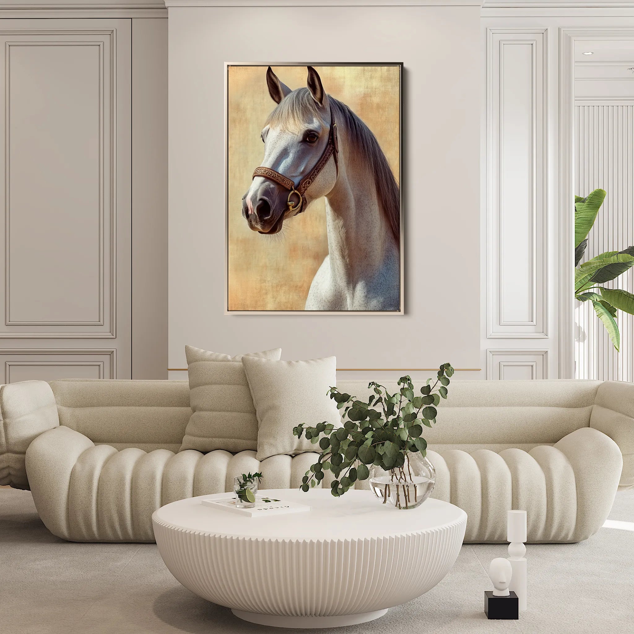 Horses 130 Canvas Art 60 x 40 cm / Black
