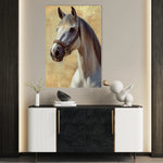 Horses 130 Canvas Art 60 x 40 cm / Black