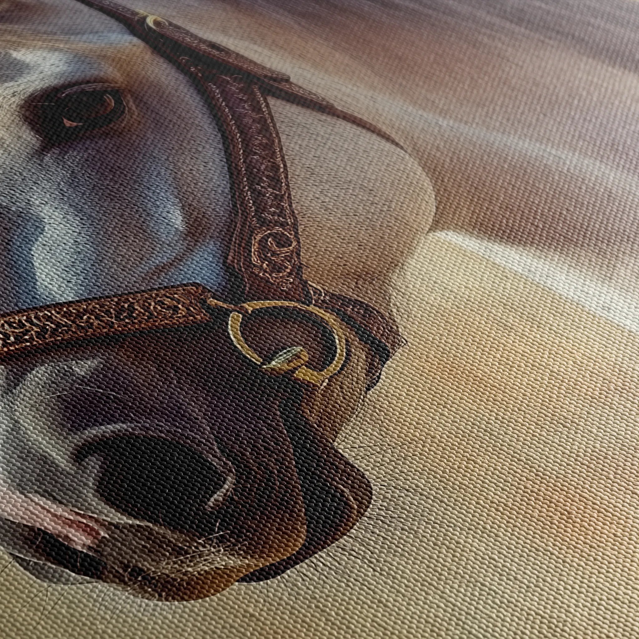 Horses 130 Canvas Art 60 x 40 cm / Black