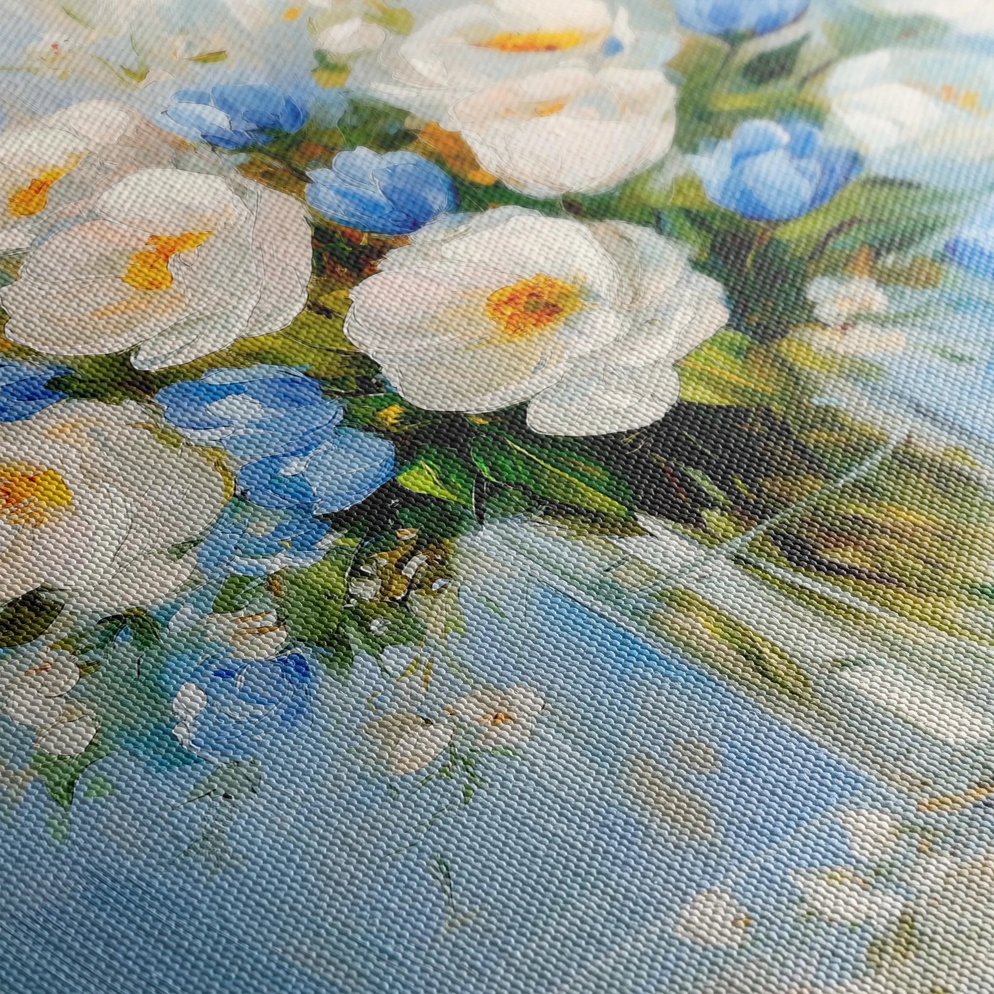 Floral 1300 Canvas Art 60 x 60 cm / Black