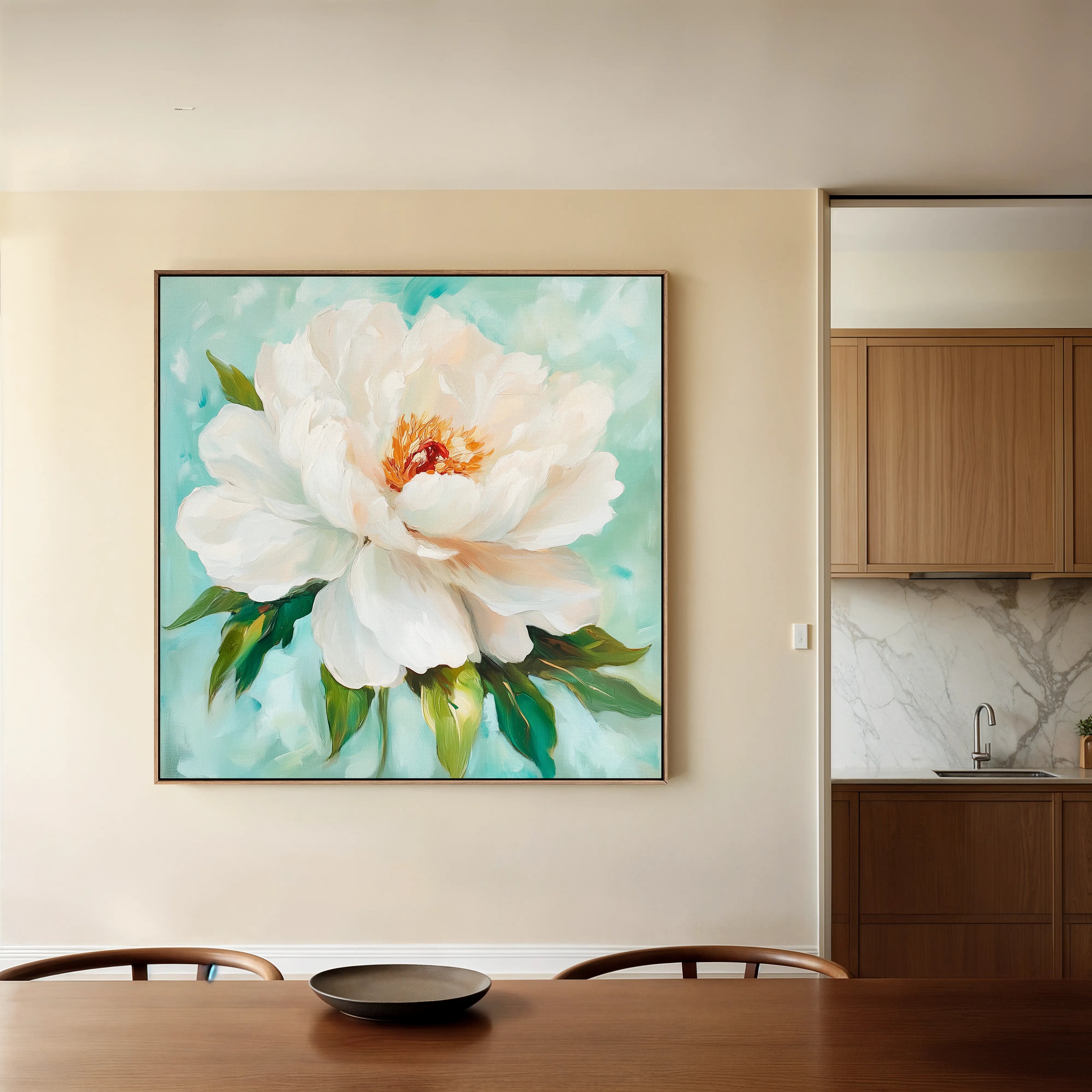 Floral 1301 Canvas Art 60 x 60 cm / Black