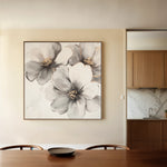 Floral 1302 Canvas Art 60 x 60 cm / Black