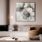 Floral 1302 Canvas Art 60 x 60 cm / Black