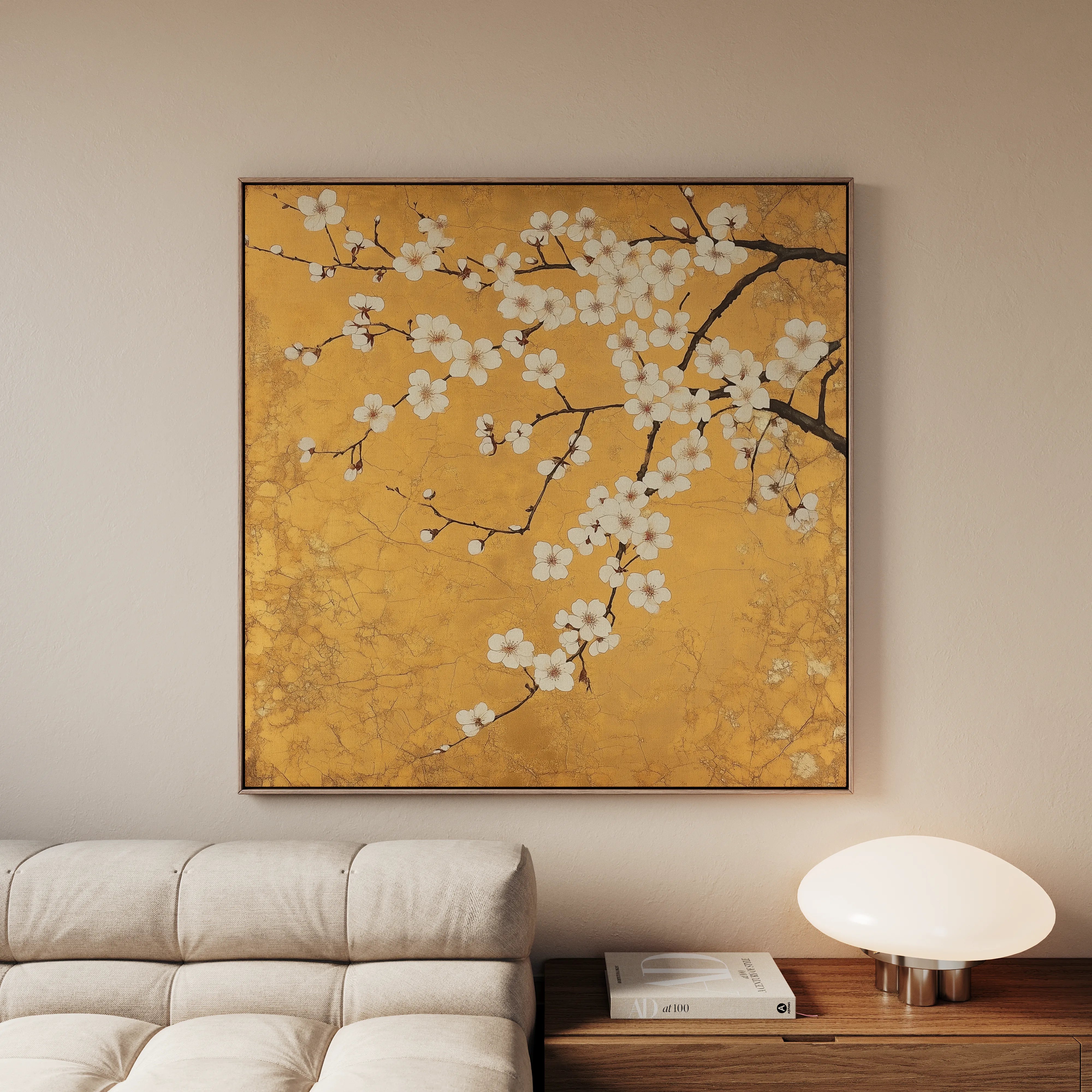 Floral 1303 Canvas Art 60 x 60 cm / Black