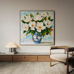 Floral 1306 Canvas Art 60 x 60 cm / Black