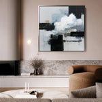 Abstract 1307 Canvas Art 60 x 60 cm / Black