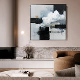 Abstract 1307 Canvas Art 60 x 60 cm / Black