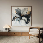 Floral 1308 Canvas Art 60 x 60 cm / Black