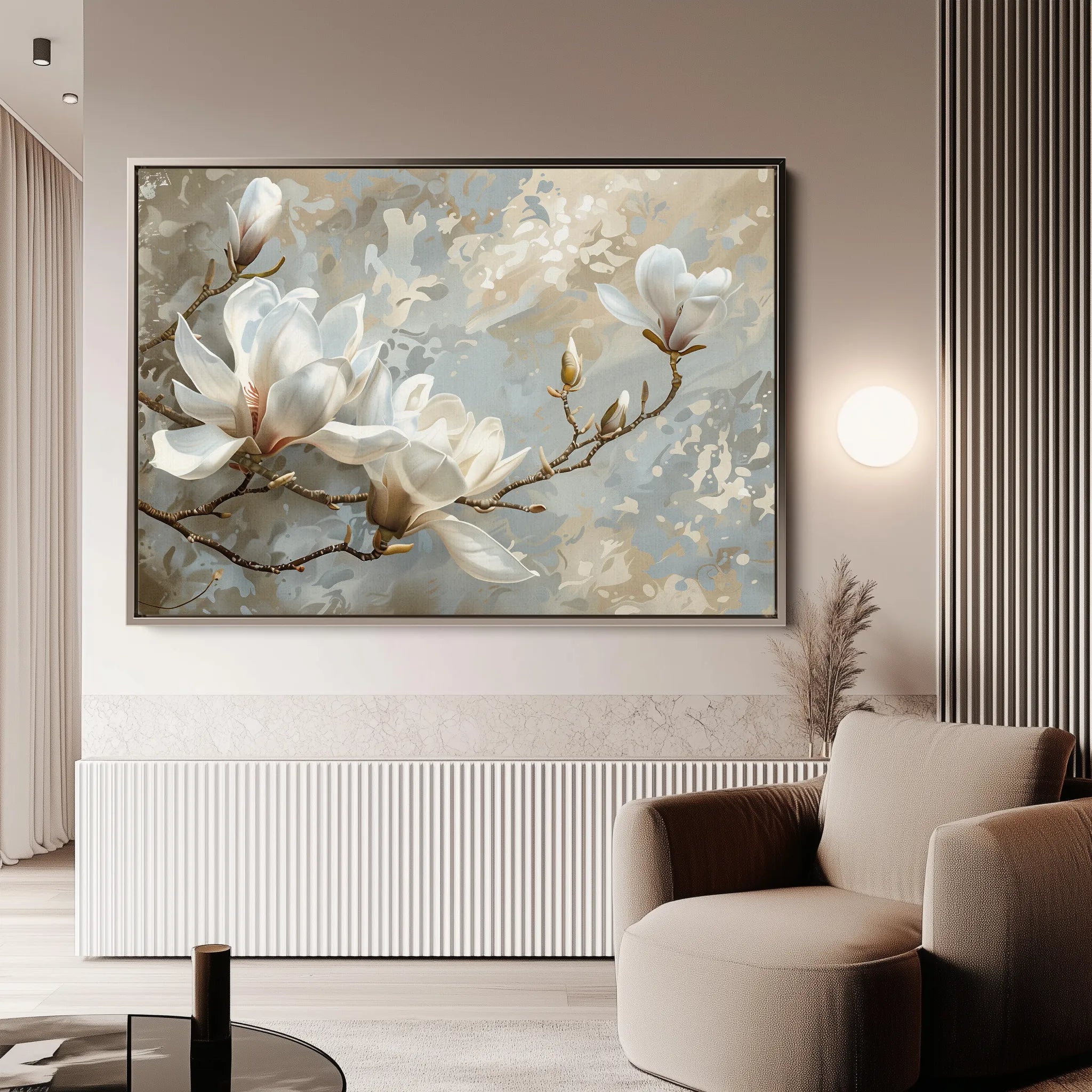 Floral 131 Canvas Art 60 x 40 cm / Black