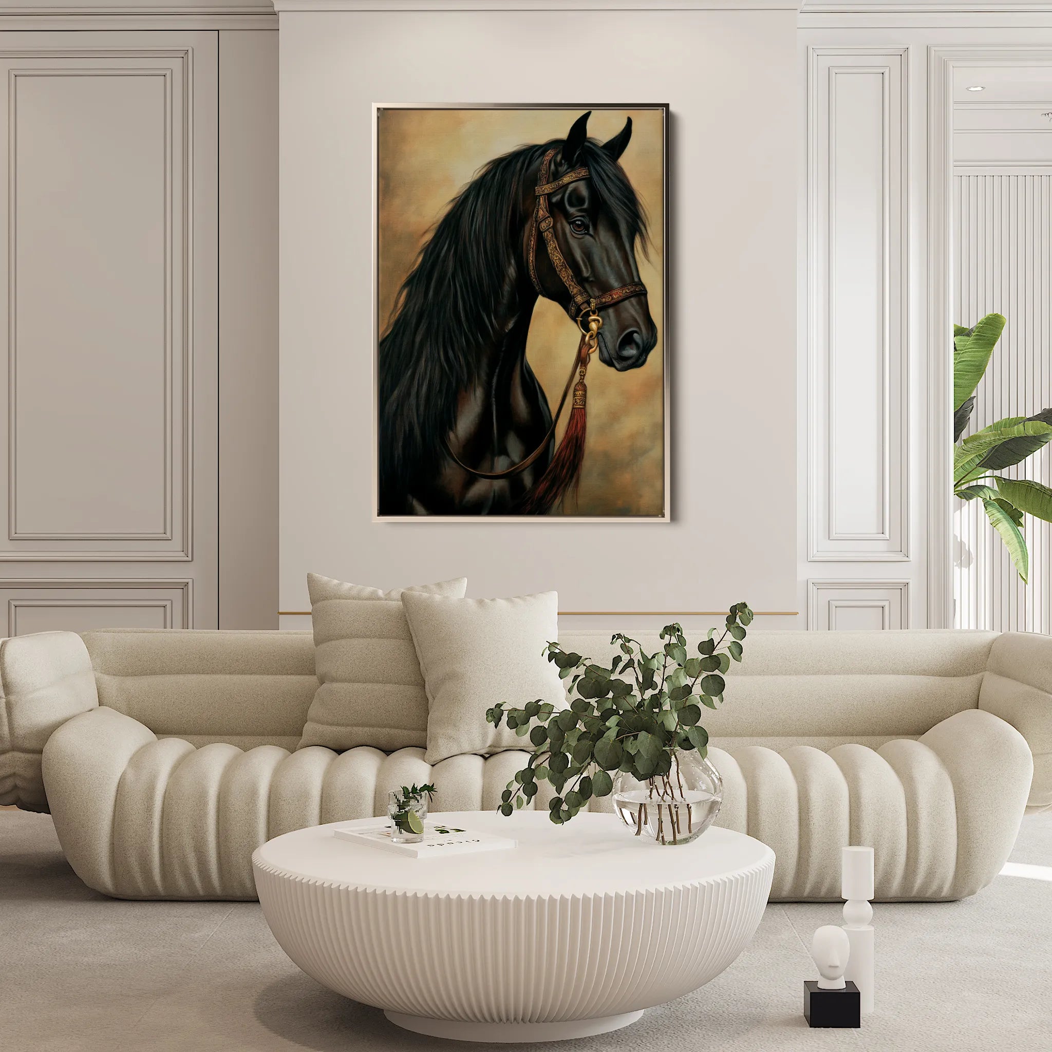 Horses 131 Canvas Art 60 x 40 cm / Black