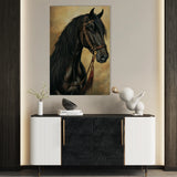 Horses 131 Canvas Art 60 x 40 cm / Black
