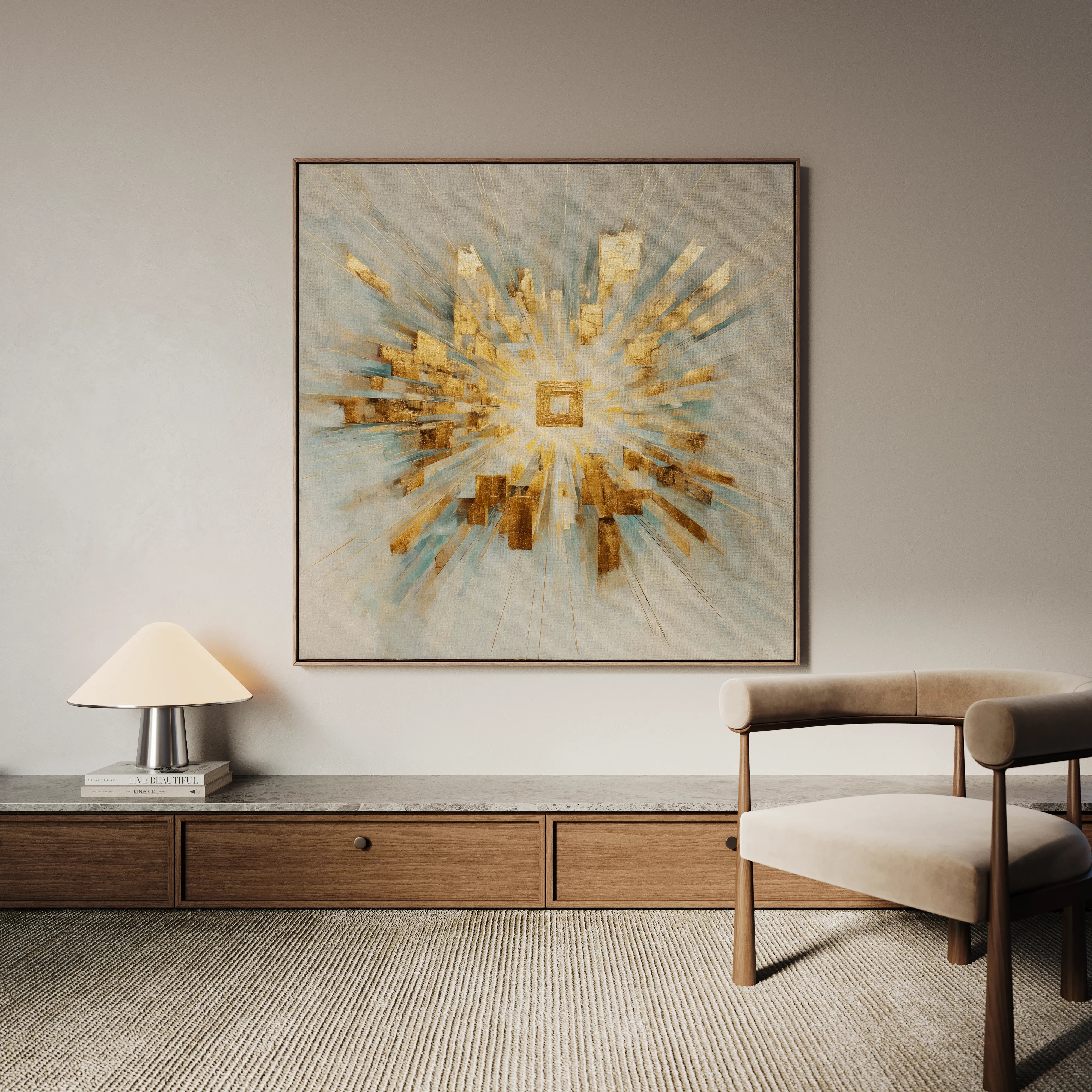 Abstract 1310 Canvas Art 60 x 60 cm / Black